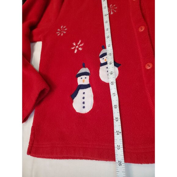 Nick & Sarah Cardigan Sweater Womens Plus Sz 3X Red Fleece Christmas Embroidered - Picture 14 of 14